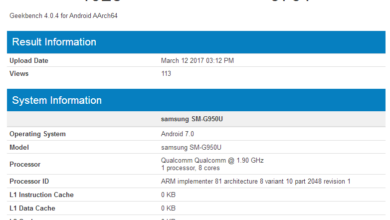 Samsung Galaxy S8 SM-G950U Geekbench