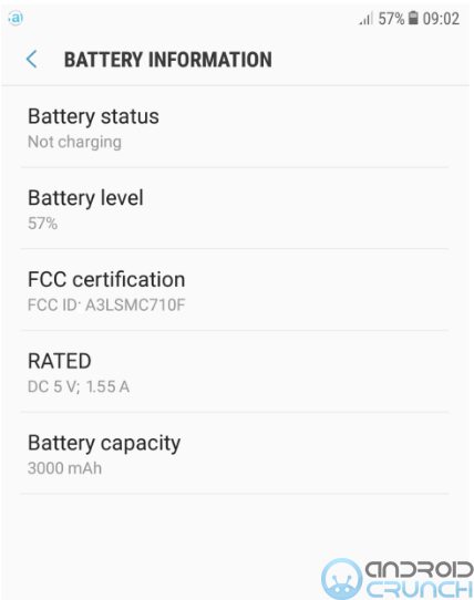 Samsung Galaxy C7 (2017) FCC battery