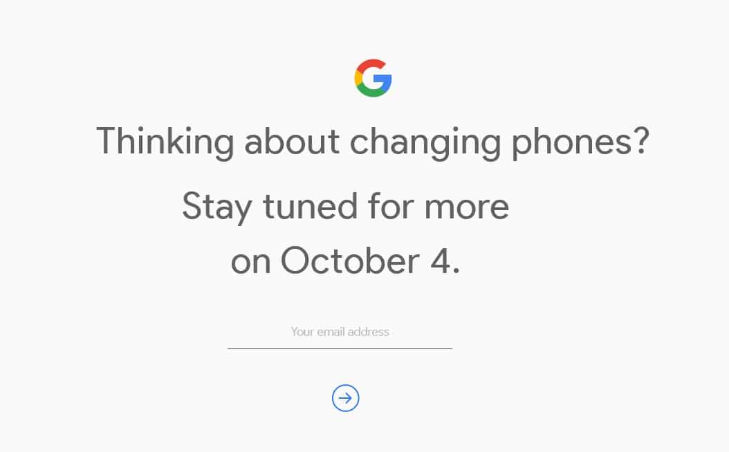 Google Pixel 2 October 4th teaser