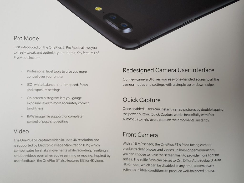 OnePlus 5T leaked features