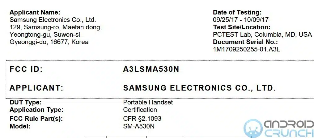 Samsung Galaxy A5 (2018) gets FCC approval, Launch imminent? 1 Samsung Galaxy A5 2018 SM-A530N FCC