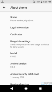 Sony Xperia X Android Oreo update january patch